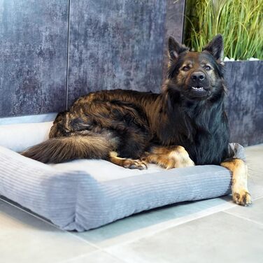 4L Textil Boho Hundebett: Корінь для собак з корду, великі породи, 100x80 см, сірий, м'яке собаче ліжко, Boho стиль