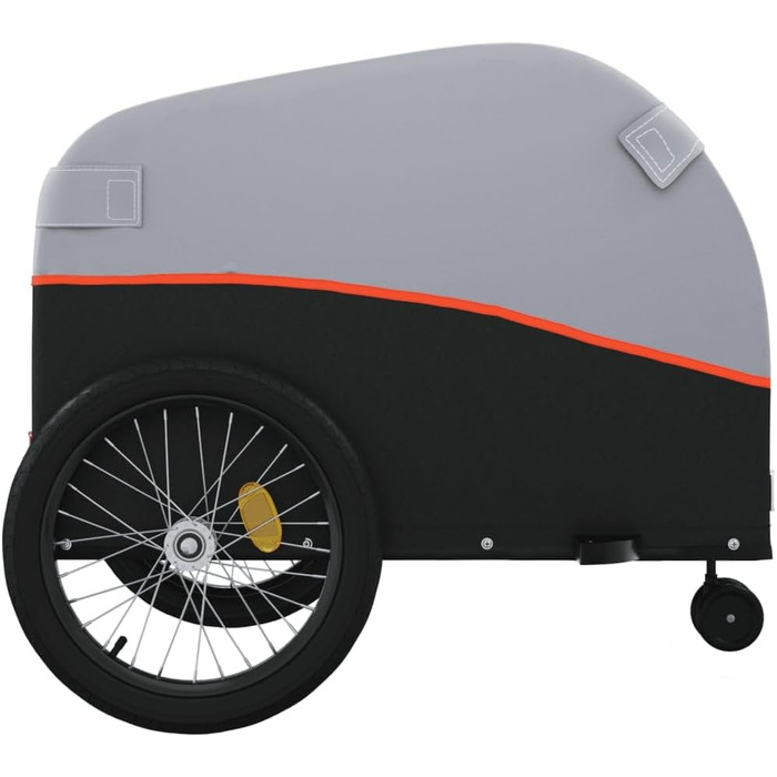 Причіп для собак, велосипедний причіп, причіп для бігу: чорний та помаранчевий, 45 кг, сталь, легка збірка, універсальний