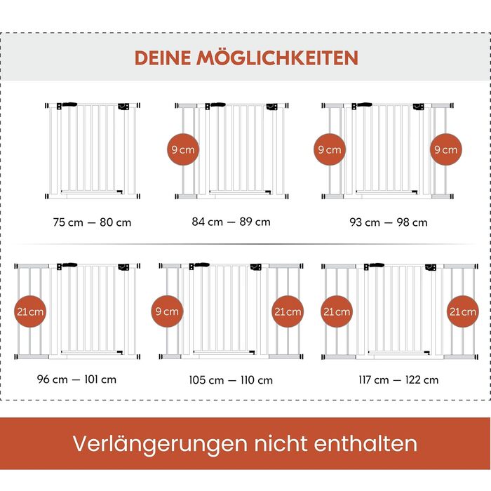 Захисне ворота для дітей Hauck Clear Step Autoclose 2, темно-сірий - самозакривне, без свердління, ширина 75-80 см, висота 77 см