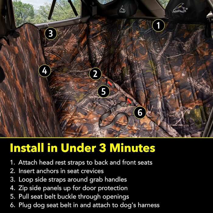 Захисний чохол на сидіння для собак Meadowlark - Браун/Камуфляж, стандартний (54' x 58' L)