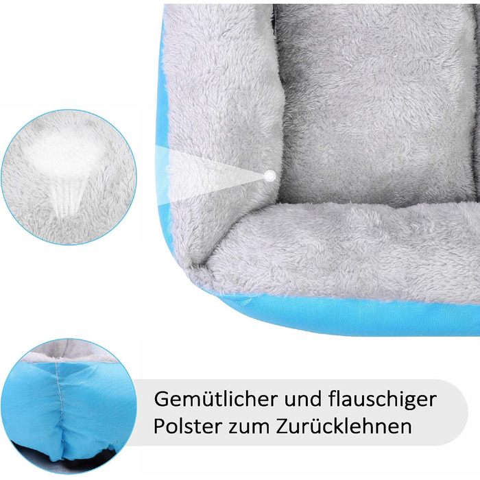 Ліжко для собак Lucky 70см - м'яке та затишне собаче ліжко для середніх собак, придатне для прання (світло-блакитний)