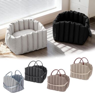 Автокрісло для собак, переноска для собак до 5 кг, неслизьке автокрісло для собак, стильне автокрісло для собак (сірий)