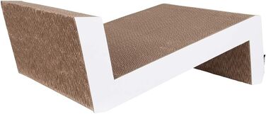 Диван-когтеточка District 70-4727 - когтеточка з гофрокартону, білий, розмір L (60 x 35 x 18 см)