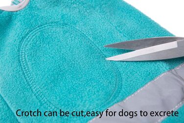 Теплий флісовий одяг для собак, зимовий, з довгим рукавом, для чотирилапих, регульований, для собак маленьких та середніх розмірів, розмір XS (Синій)