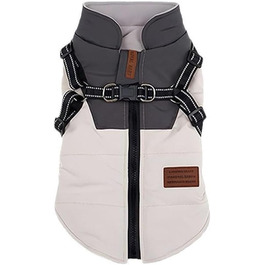 Водонепроникна куртка для собак з отвором для шлейки, тепла зимова куртка для собак, куртка для собак середнього розміру (L)