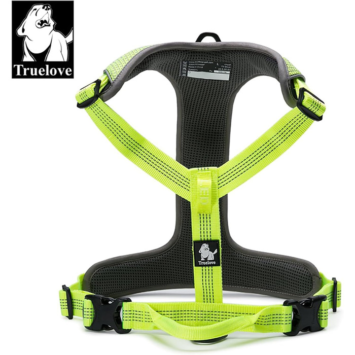 Шлейка для собак TLH6071, світловідбиваюча, регульована, без натягу, міцна, для авто, подорожей та активного відпочинку (S, неоновий жовтий)