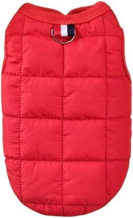 Тепла та вітрозахисна куртка для цуценят на зиму (червона, L)