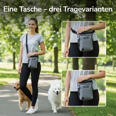 Сумка для ласощів для собак – практична сумка для тренувань з додатковим поясом – сумка для корму для собак, сумка для тренувань та прогулянок – міцна, водостійка сумка для ласощів для собак для подорожей