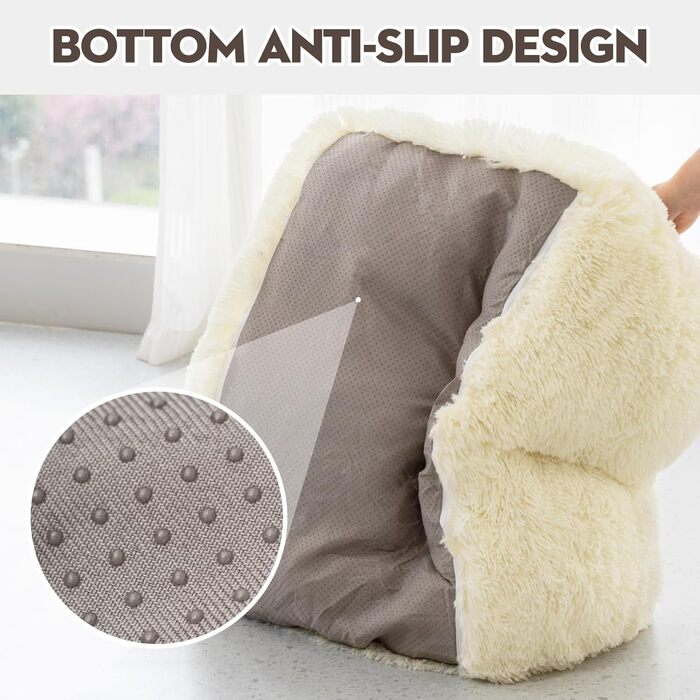 М'яке ліжко-диванчик для котів MEWOOFUN 76x45 см - велике, плюшеве, знімне та миється, для котів та маленьких собак
