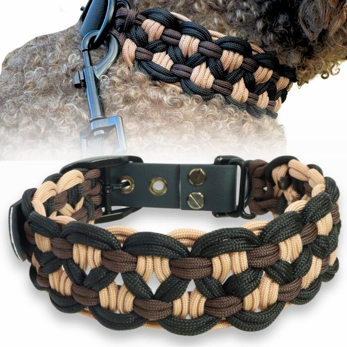 Нашийник для собак Ben&Bruno: міцний, ручної роботи, з паракорду, для собак малого, середнього та великого розміру, білий, розмір L