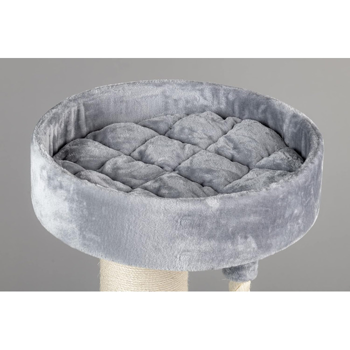 Дряпка для великих котів RHRQuality Maine Coon Sleeper Crown Plus, світло-сіра, товсті 15см стовпи з сизалю