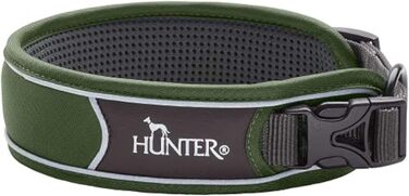 Нашийник для собак HUNTER DIVO, нейлоновий, розмір S, зелено-сірий