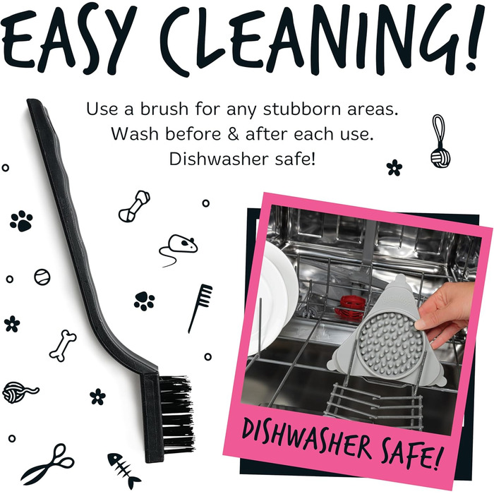 Licky Mats від Bugalugs для собак та котів: килимок для годування, зменшує стрес, 2 шт. + шпатель + щітка