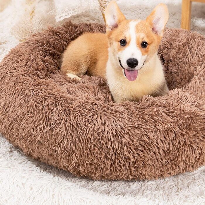 М'яке ліжко для собак та котів Doughnut, Ø80 см, Khaki. Зручне, миється, з антиковзаючою основою. Підходить для собак та котів великих, середніх та маленьких порід.