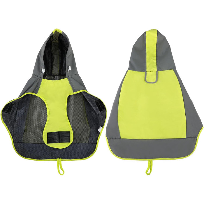 Водонепроникний дощовик для собак, регульований, з відбиваючими смугами та капюшоном, для прогулянок на відкритому повітрі, для маленьких, середніх та великих собак (зелений, XXL)