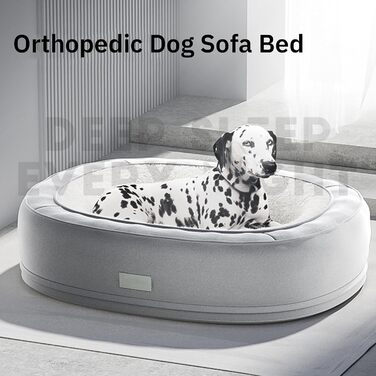 Ортопедичне ліжко для собак, кругла форма, Donut-дизайн, антистресове подушення, ліжко-софа для собак та котів, тепле зимове, з пам'яті ефекту піна, кошик для собак, м'яке покриття, сірий колір, розмір L