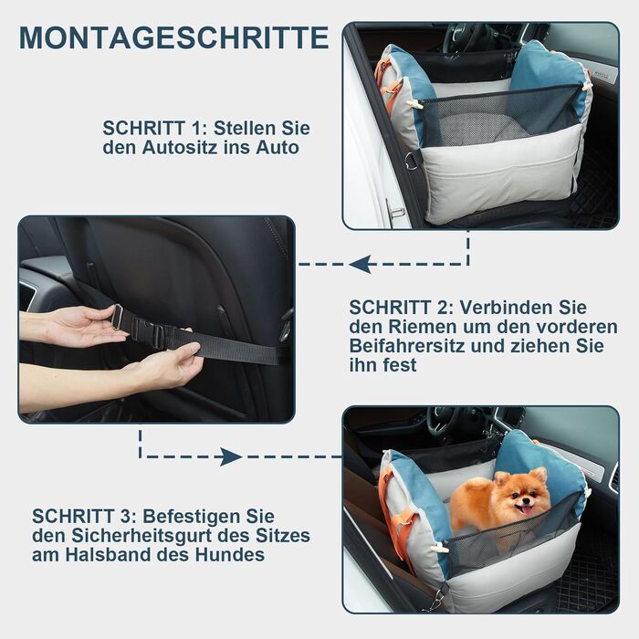 Автокрісло для собак Ownpets: зручне та безпечне автоліжко для маленьких та середніх собак, водонепроникне та стійке до подряпин