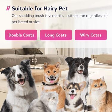 Професійна щітка для розчісування та видалення ковтунів для собак та котів, велика (рожева)