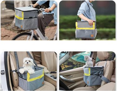 Велосипедний кошик для собак Greabuy, переноска для тварин, сітчаста накидка, захист плеча, безпечний та зручний для котів та маленьких собак