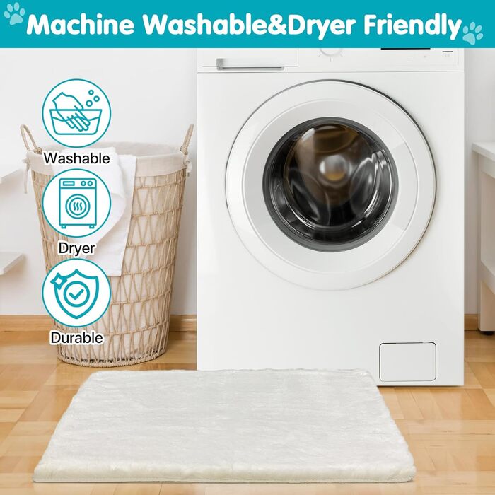 Килимок для собак середніх порід Ostlttyn 76x54 см - м'який, з неслизьким дном, бежевий