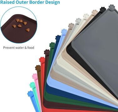 Силіконовий килимок для годування собак та котів AUDWUD, водонепроникний, антиковзкий, 61x41 см, темно-коричневий