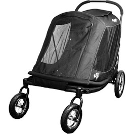 Дитяча та собача коляска Apollo 3-в-1 | Легка, складна, портативна переноска для собак та котів | Чорна