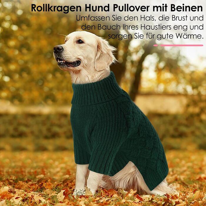 Пуловер для собак AOFITEE, теплий зимовий пуловер для маленьких собак, пуловер для такси, зелений, з високим коміром