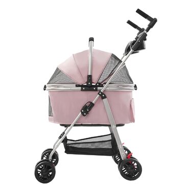 Візок для собак маленьких порід, 3-в-1: візок, буги, переноска. Складаний, до 12 кг, для котів та собак. Алюмінієвий, регульована ручка 180°, обертові колеса 360°