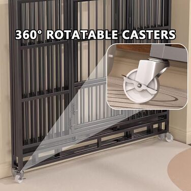 Клітка для собак Gitterbox: складана, на колесах, з маленькою дверцятами (77x55x76 см, чорний)