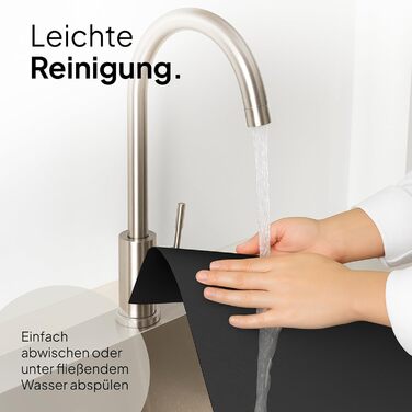 Підкладка під миску для котів Pretty PAW® 60x40 см - неслизька та водонепроникна, захист від води та бруду | Сумісна з фонтанчиком та мисками Pretty Paw (Чорний, широка)