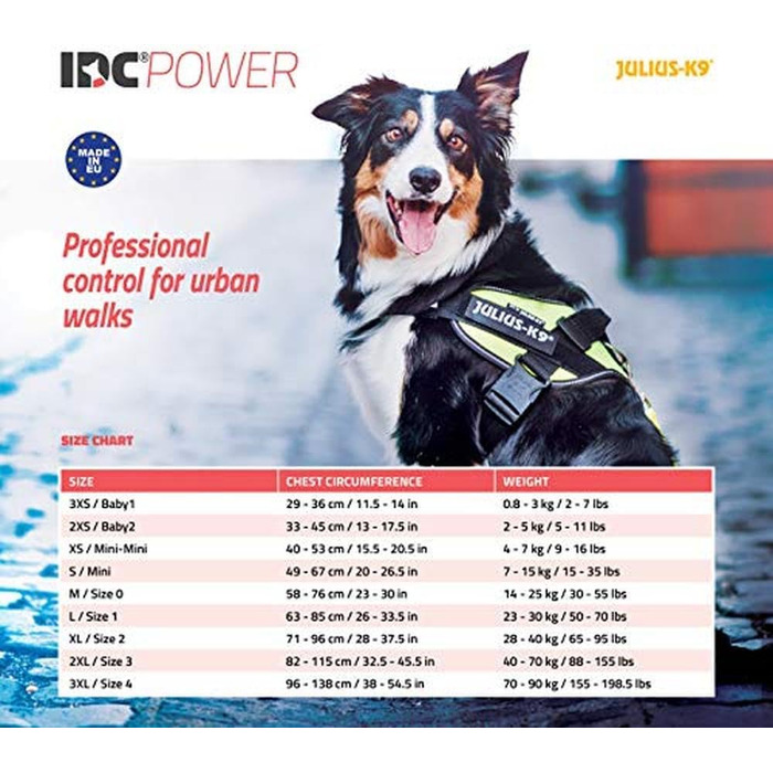 Шлейка Julius-K9 IDC Powergeschirr, розмір 2XL/3, Reggae Canis