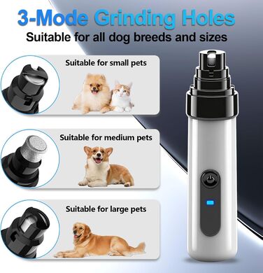 Електричний точило для собачих кігтів Silent Groom Pro - 3 насадки