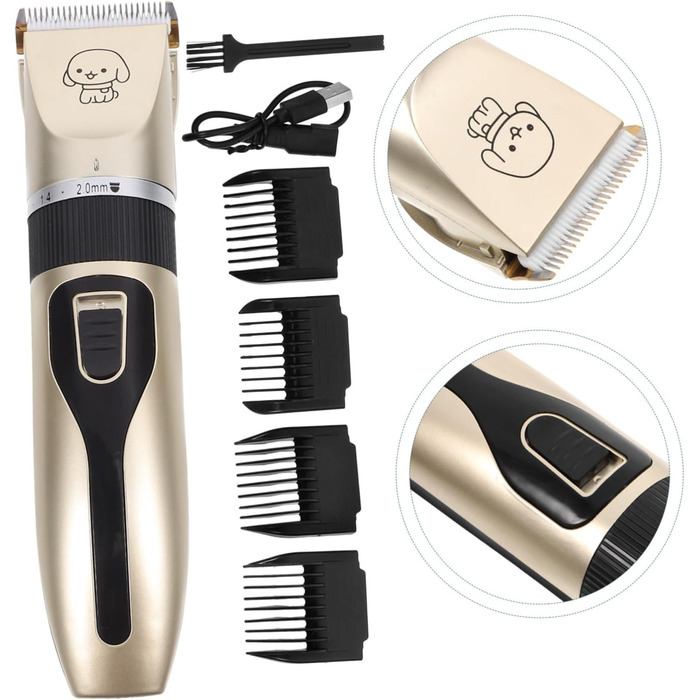 Електрична машинка для стрижки собак Supvox з титановими лезами, тиха та з низькою вібрацією, безпечне стриження вух, морди та лап, для собак та цуценят