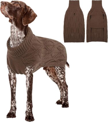 Теплий зимовий пуловер для собак, тепла куртка-жилет для собак, в'язаний светр для собак, теплий зимовий плащ для собак, одяг для собак (колір: коричневий, розмір: XL)