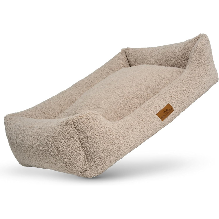 Ортопедичне ліжко для собак Teddy - Корзина для собак, яку можна прати - Ергономічне ліжко для собак з знімним лежаком - Сертифікат OEKO® TEX & Виготовлено в ЄС - Для маленьких, середніх та великих собак (Грейж, L) Грейж L (100x70 см)