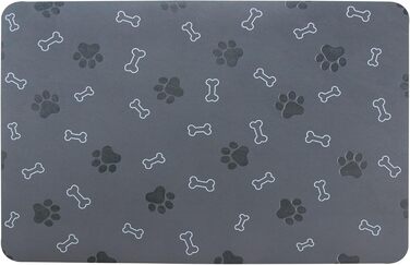 Килимок під годівницю для собак та котів, неслизький, швидковисихаючий, поглинаючий, темно-сірий, 81,3 x 43,2 см