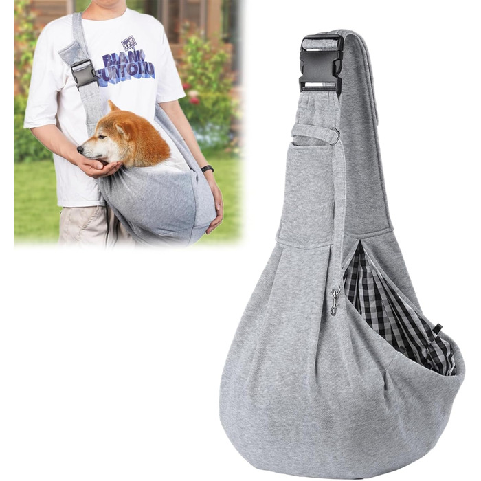 Сумка-переноска для тварин, регульована переноска для собак, реверсивна переноска для маленьких собак до 7 кг, переноска для собак, переноска для собак для прогулянок та активностей на відкритому повітрі (Сірий)