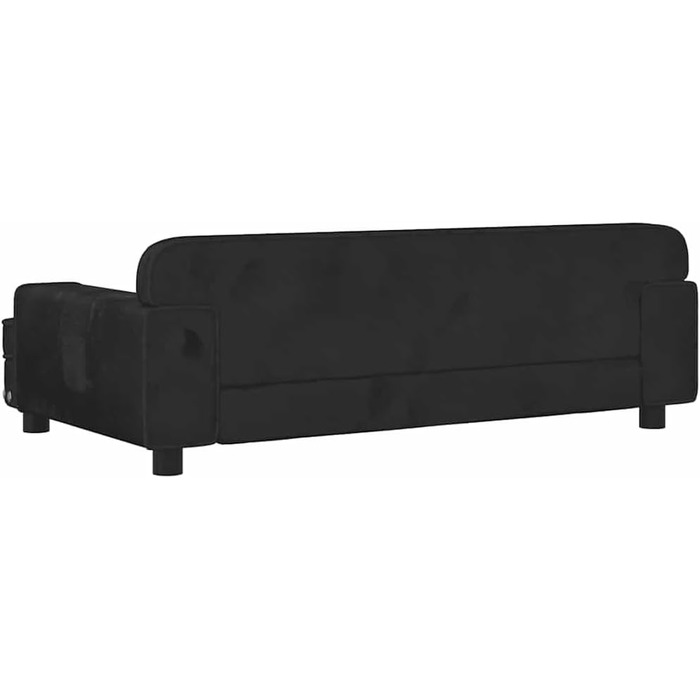 Крісло-ліжко для собак, м'яке лежанка для тварин, лежанка для маленьких собак та котів, чорний велюр (90 x 53 x 30 см)