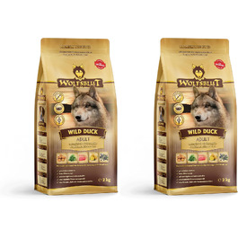 Сухий корм для дорослих собак WOLFSBLUT Adult з качкою (Wild Duck), беззерновий, з суперфудами, 12.5 кг (набір 2х2 кг)