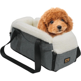 Автокрісло для собак Mittelkonsole - підставка для маленьких собак з безпечними ременями, знімне та миється, до 11,3 кг