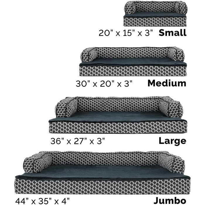 Ліжко для собак та котів FurHaven, M, блакитне, з гелевим шаром, знімний чохол, 91x69x18 см