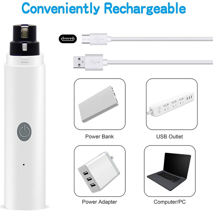 Електричний точило для собачих кігтів з LED-підсвічуванням, акумуляторний, для собак великих, середніх та малих порід, котів. Безшумний, безболісний точило для кігтів.