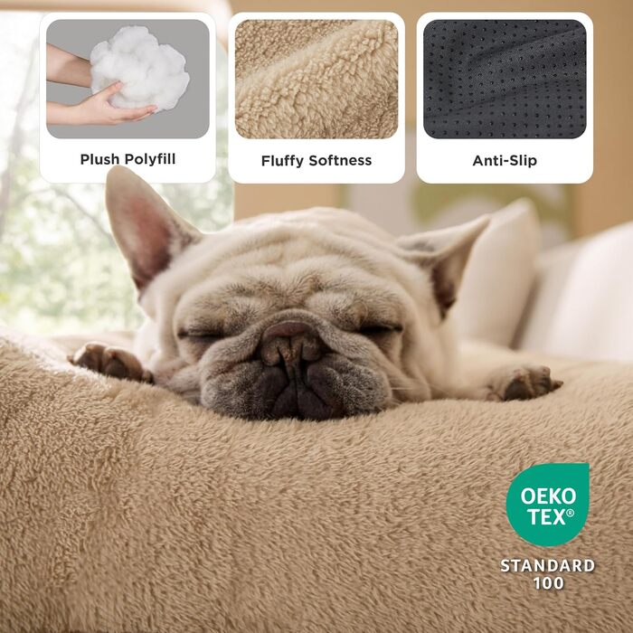 Кілт для собак BEDSURE XL - великий, з антиковзним дном, для собак великих порід, 104x69x8 см (89x58x8 см), верблюжий колір