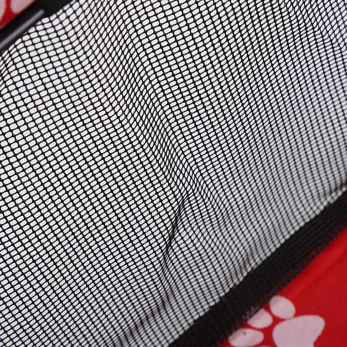 Переноска для тварин з принтом лапок ведмедя, складана переноска для собак з тканини, миється, з ременями безпеки та підтримуючою штангою - комфортна та безпечна для автомобіля та подорожей (сіра штанга з лапками)