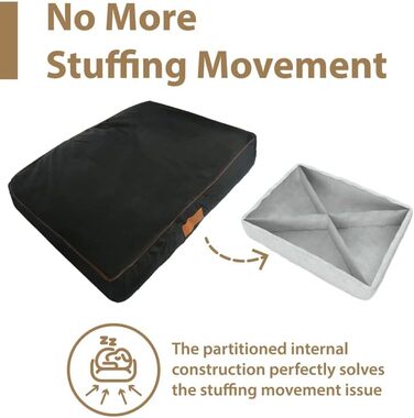 Ліжко для собак Ellie-Bo, розмір S, 56 x 41 x 10 см, чорний з коричневими паспалями. М'який матрац, водовідштовхувальний матеріал Oxford, наповнювач: поліестер. Підходить для клітки 61 см