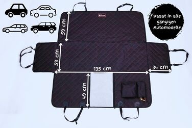 Захист сидінь автомобіля ForYou® з підстилкою для собак - Водовідштовхувальний захист сидінь для собак з боковими панелями та віконцем, стійкий до подряпин, преміум-якість, Made in Germany