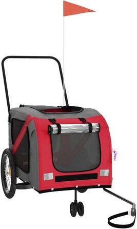 Фарм-причіп для велосипеда ZEYUAN: червоний та сірий, оксфордська тканина та метал