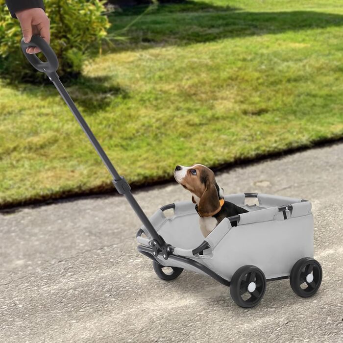 Візок для собак та котів, складаний, сірий, до 10 кг, 86 x 51 x 35 см