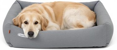 Ортопедичне ліжко для собак Doctor Bark - великі породи, XL (100x90 см), світло-сіре, знімний чохол, миється до 95°C