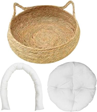 Кігтеточка-гніздо для котів Obelunrp, 43 см, кругленьке, з м'яким подушечком, стійке до подряпин, для дому, підходить для великих котів (середнього розміру)